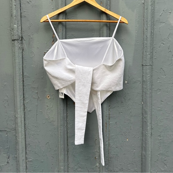 Hilary MacMillan White Linen Blend Handkerchief Tie Tank, BNWT, XL - Picture 5 of 10